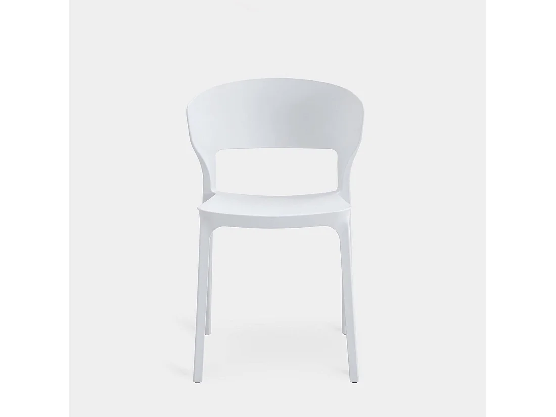 Chaise d'extérieur en plastique blanc 48x76 cm-Serin