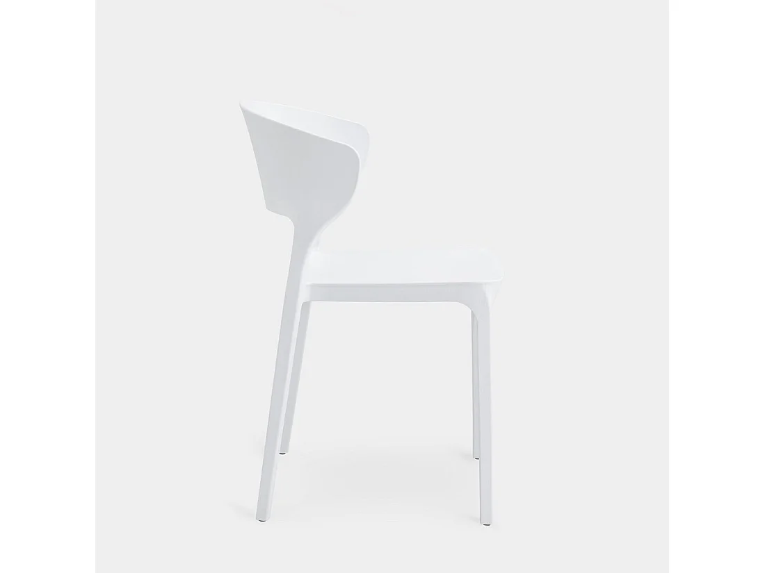 Chaise d'extérieur en plastique blanc 48x76 cm-Serin