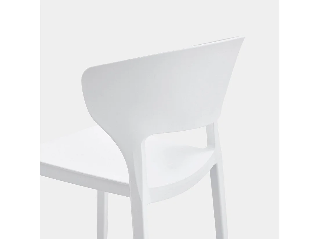 Chaise d'extérieur en plastique blanc 48x76 cm-Serin