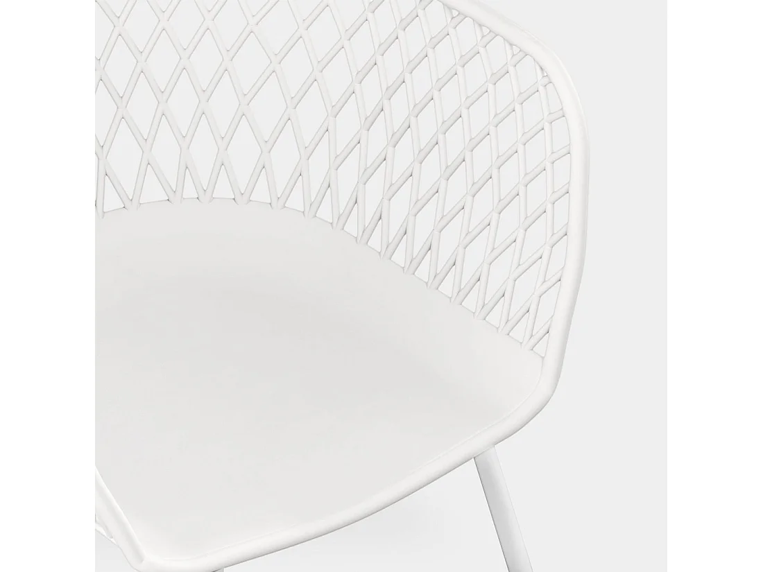 Chaise d'extérieur en plastique blanc 59x72 cm-Stal