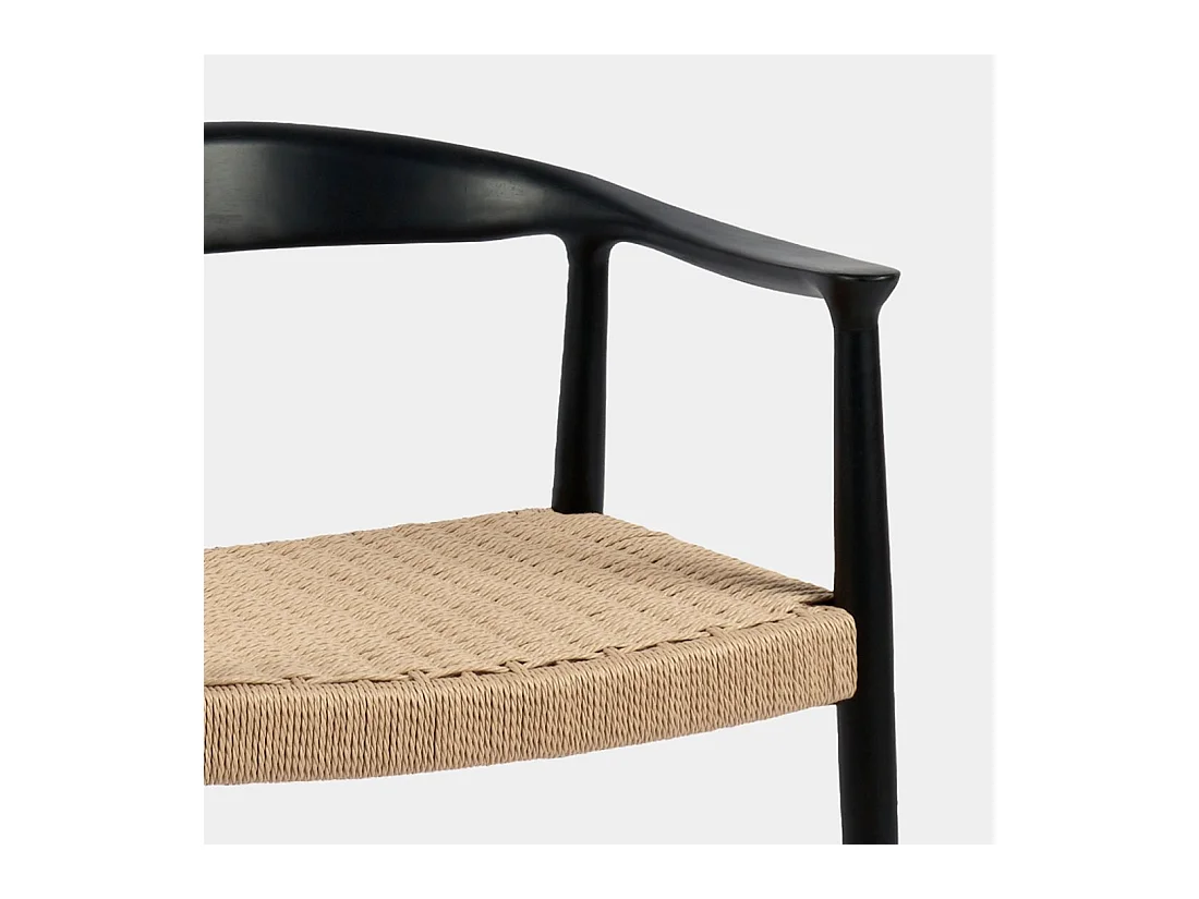 Chaise de salle à manger en bois noir-naturel 65x74 cm-Thesa