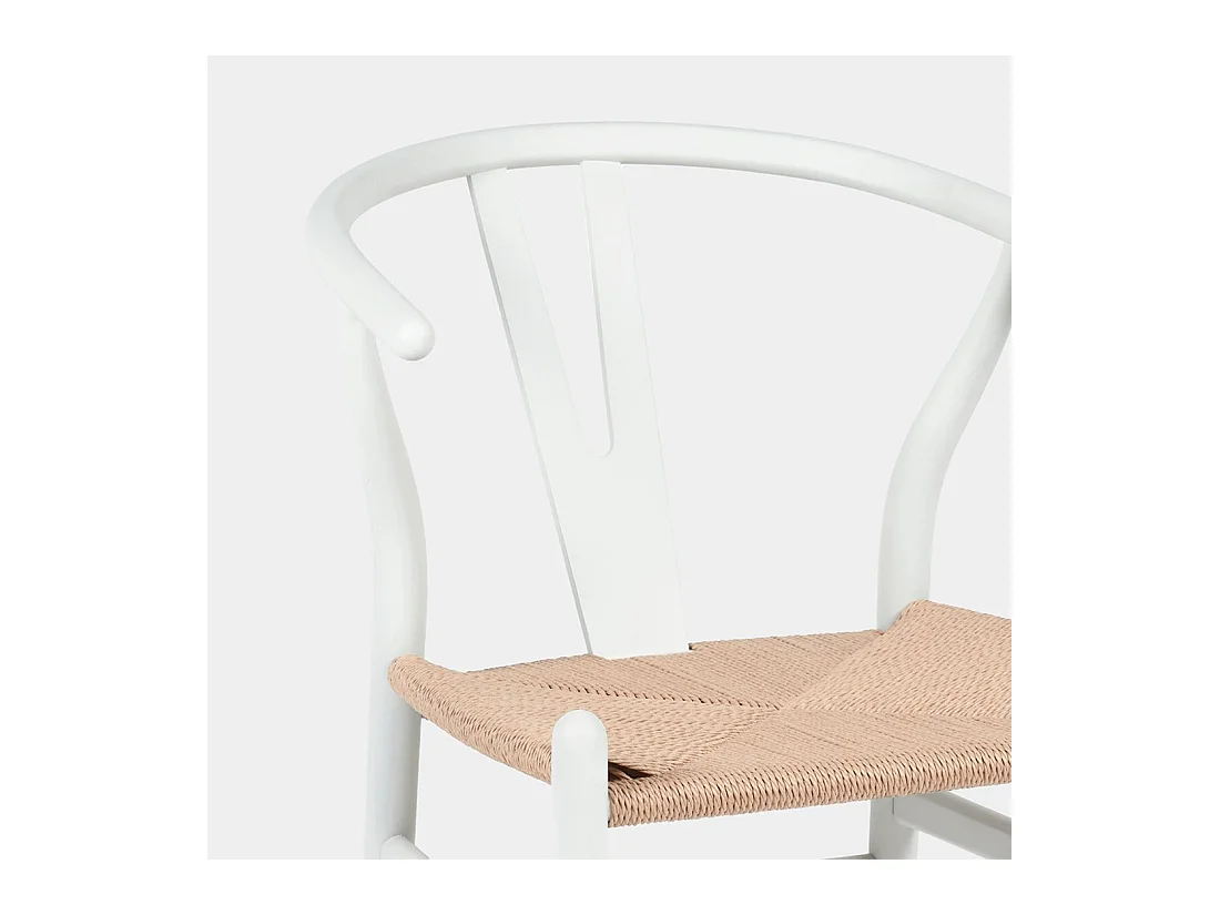 Chaise de salle à manger en bois blanc 51x74 cm-Arni