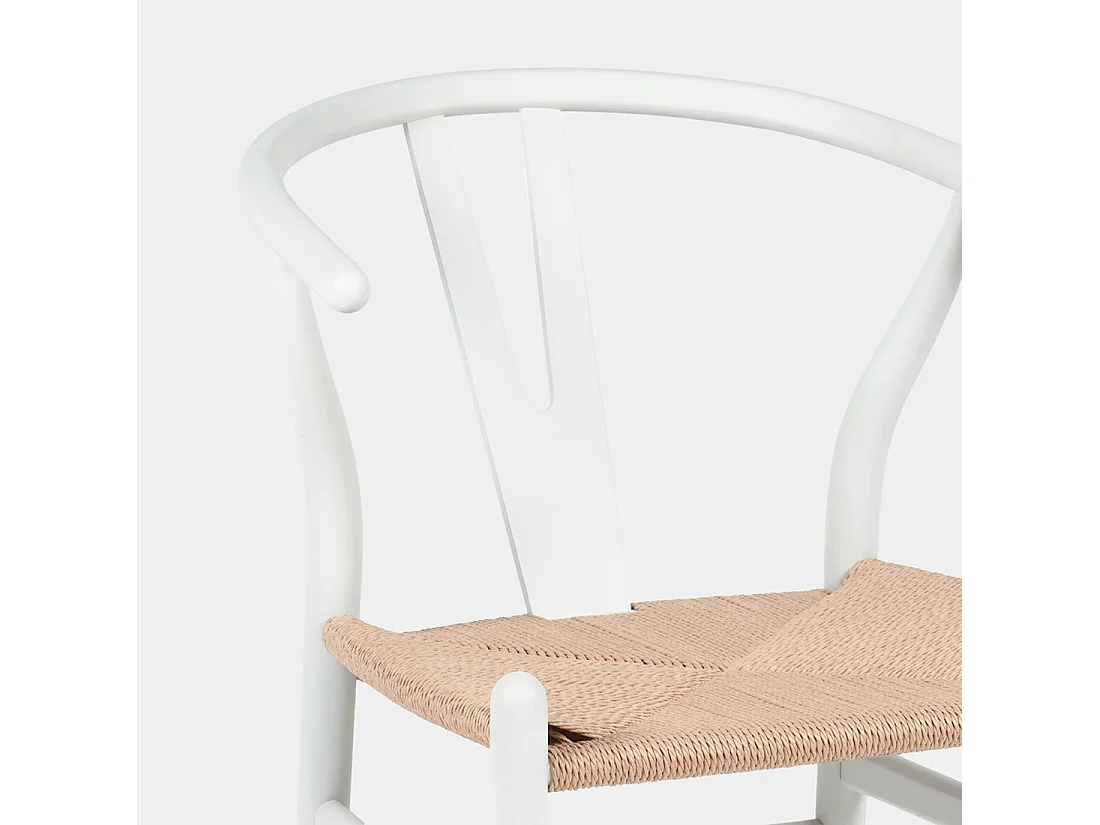 Chaise de salle à manger en bois blanc 51x74 cm-Arni