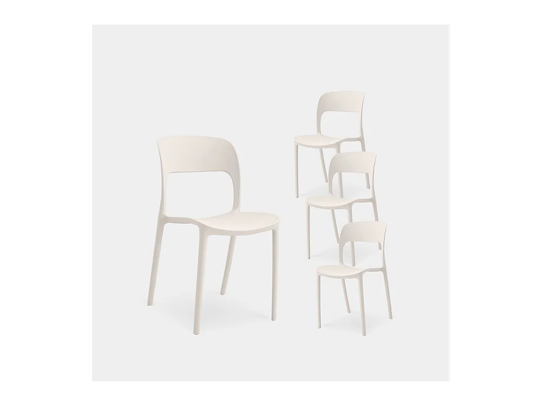 Chaise d'extérieur en plastique beige 46x83 cm-Klint