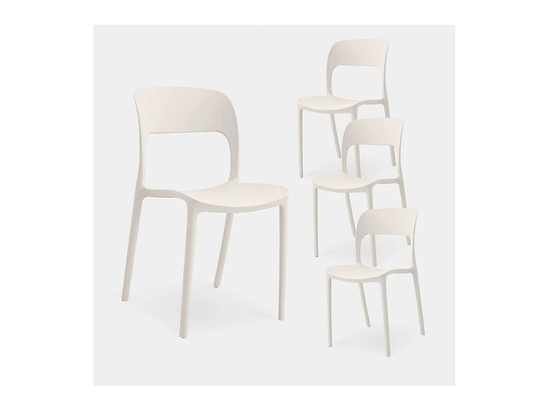 Chaise d'extérieur en plastique beige 46x83 cm-Klint