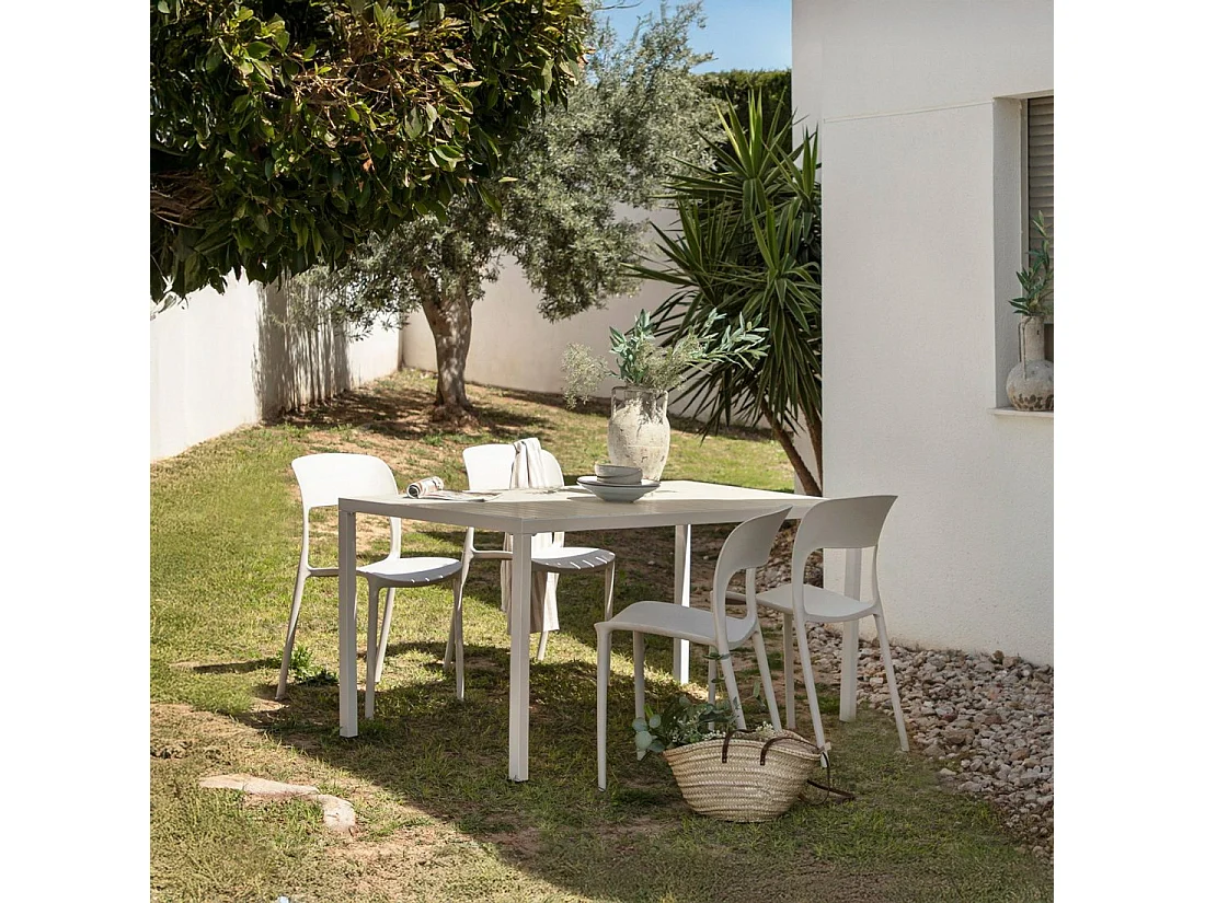 Packs 4 sillas Beige 46 x 83 cm