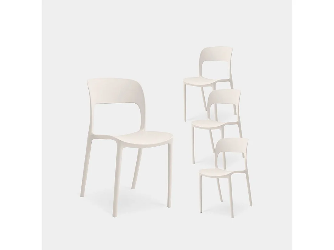 Packs 4 sillas Beige 46 x 83 cm