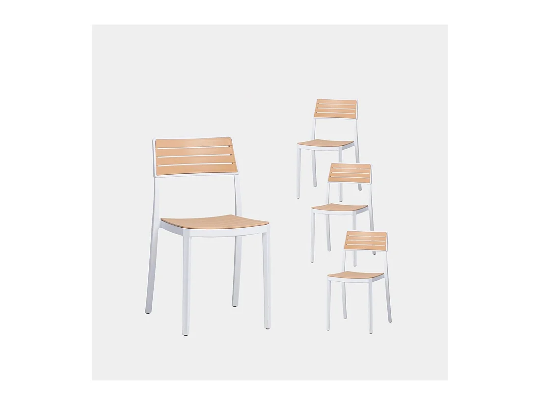 Packs 4 sillas Blanco 41 x 81 cm