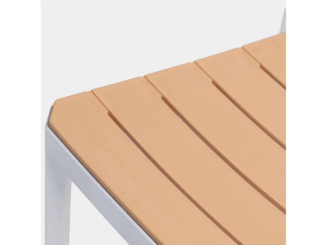 Chaise d'extérieur en plastique blanco-natural 41x81 cm-Hilda