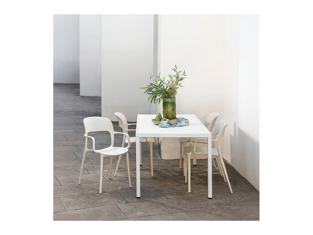 Chaise d'extérieur en plastique beige 53x83 cm-Klint