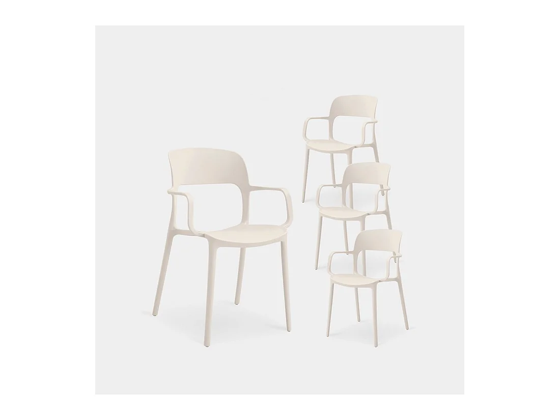 Chaise d'extérieur en plastique beige 53x83 cm-Klint