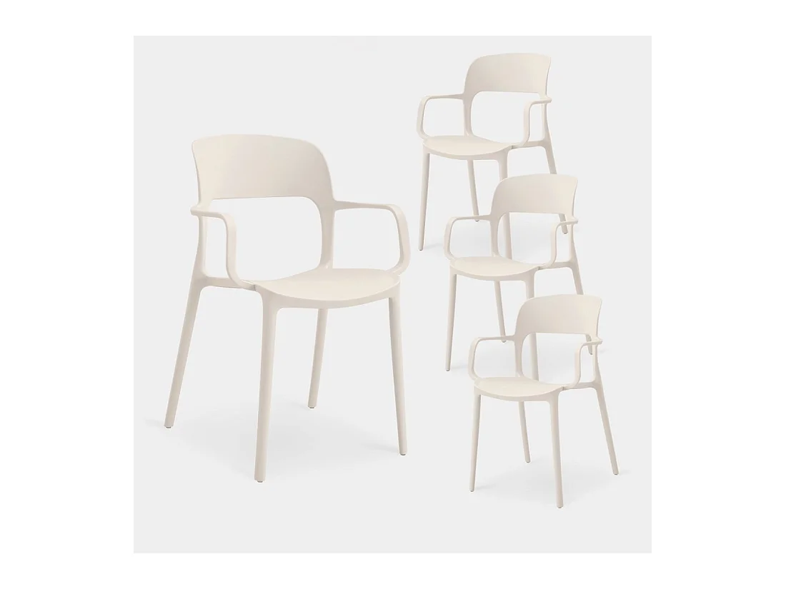 Chaise d'extérieur en plastique beige 53x83 cm-Klint
