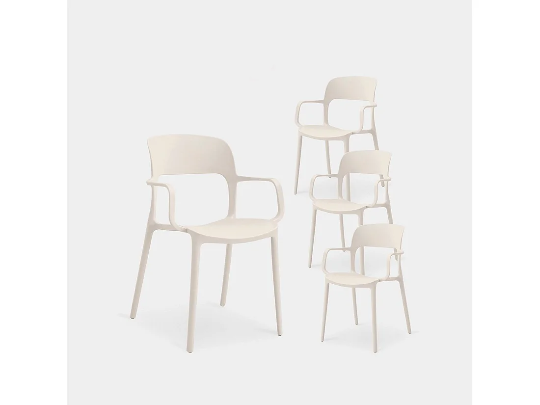 Chaise d'extérieur en plastique beige 53x83 cm-Klint