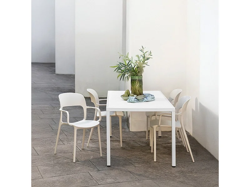 Chaise d'extérieur en plastique beige 53x83 cm-Klint