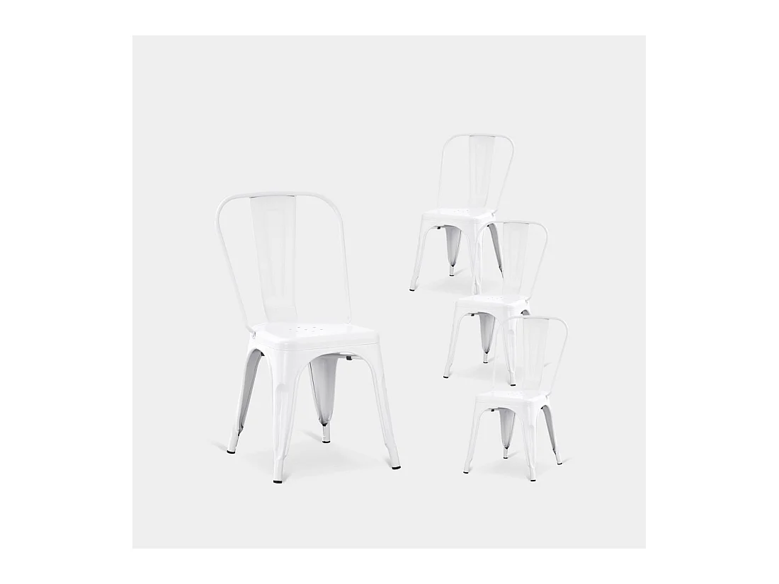 Packs 4 sillas Blanco 46 x 85 cm