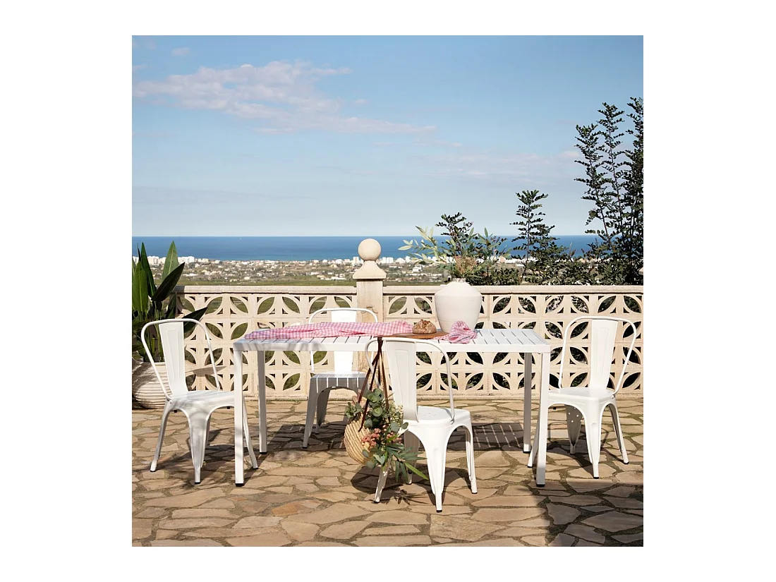 Packs 4 sillas Blanco 46 x 85 cm