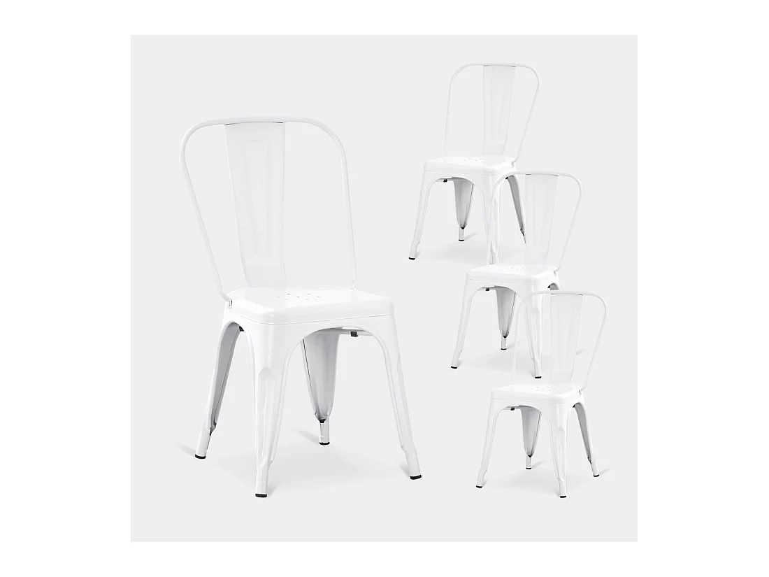 Chaise d'extérieur en métal blanc 46x85 cm-Hjorts