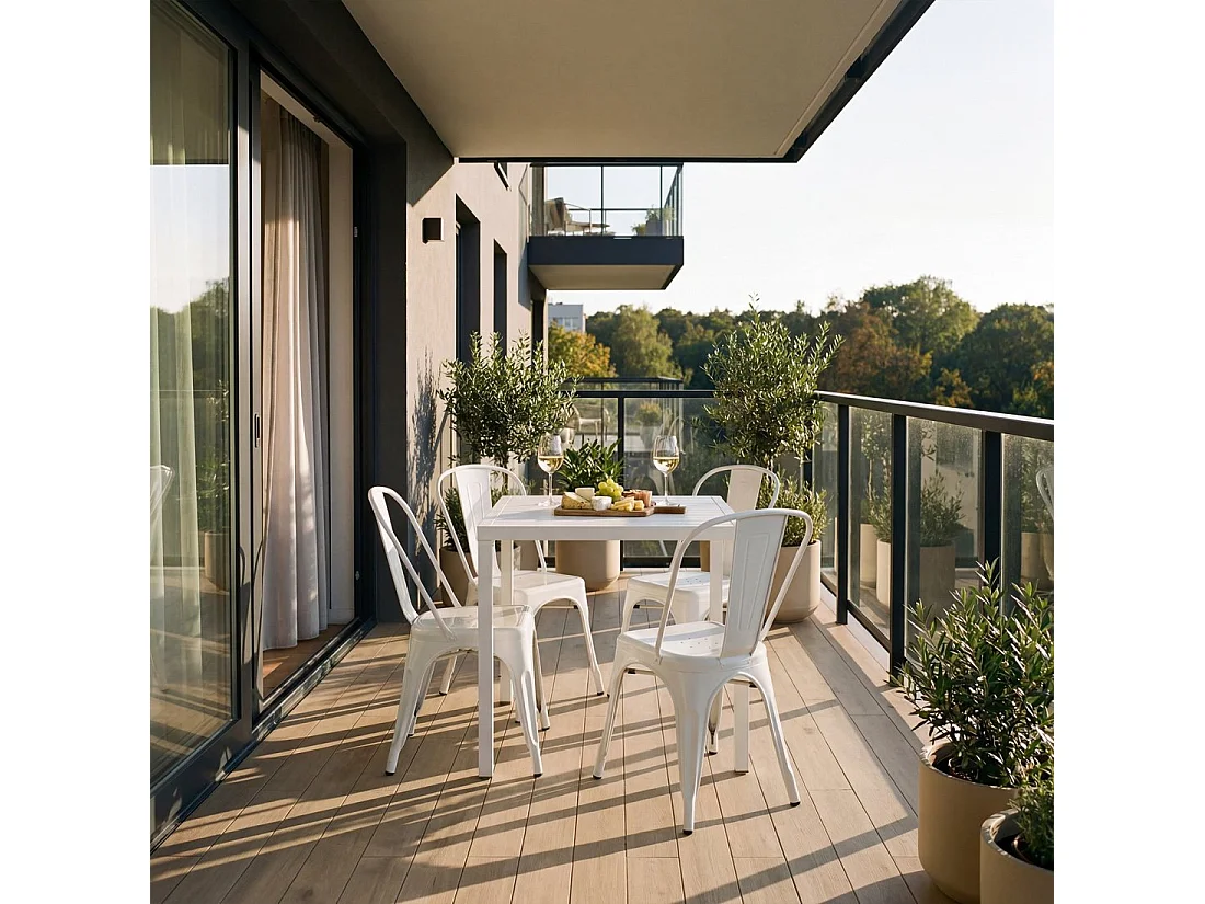Chaise d'extérieur en métal blanc 46x85 cm-Hjorts