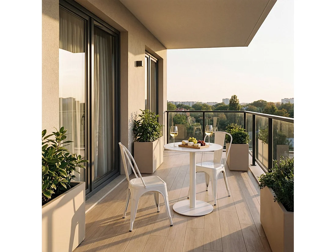 Chaise d'extérieur en métal blanc 46x85 cm-Hjorts