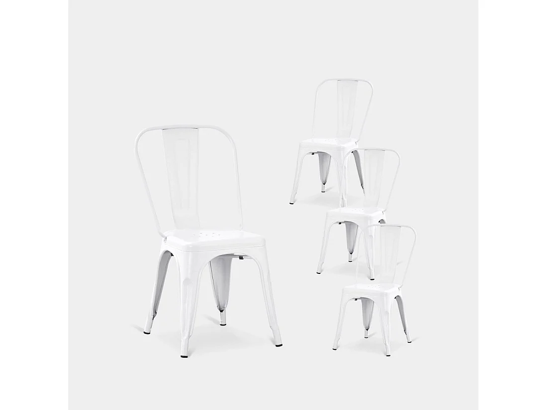 Chaise de jardin en métal blanc 46x85 cm-Hjorts