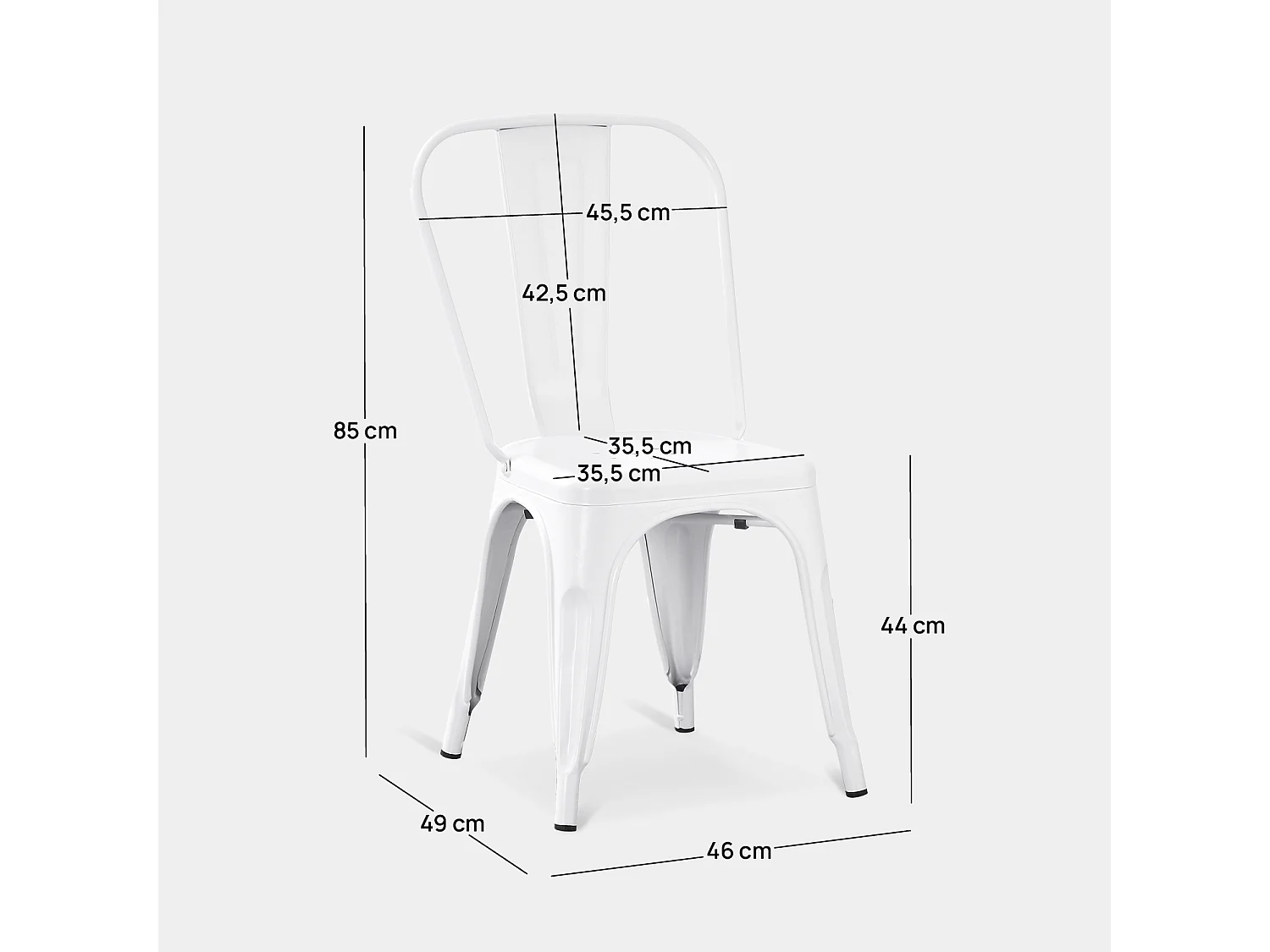 Chaise de jardin en métal blanc 46x85 cm-Hjorts