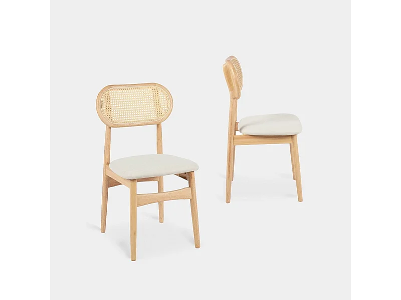 Packs 2 sillas Beige-Natural 47 x 86 cm