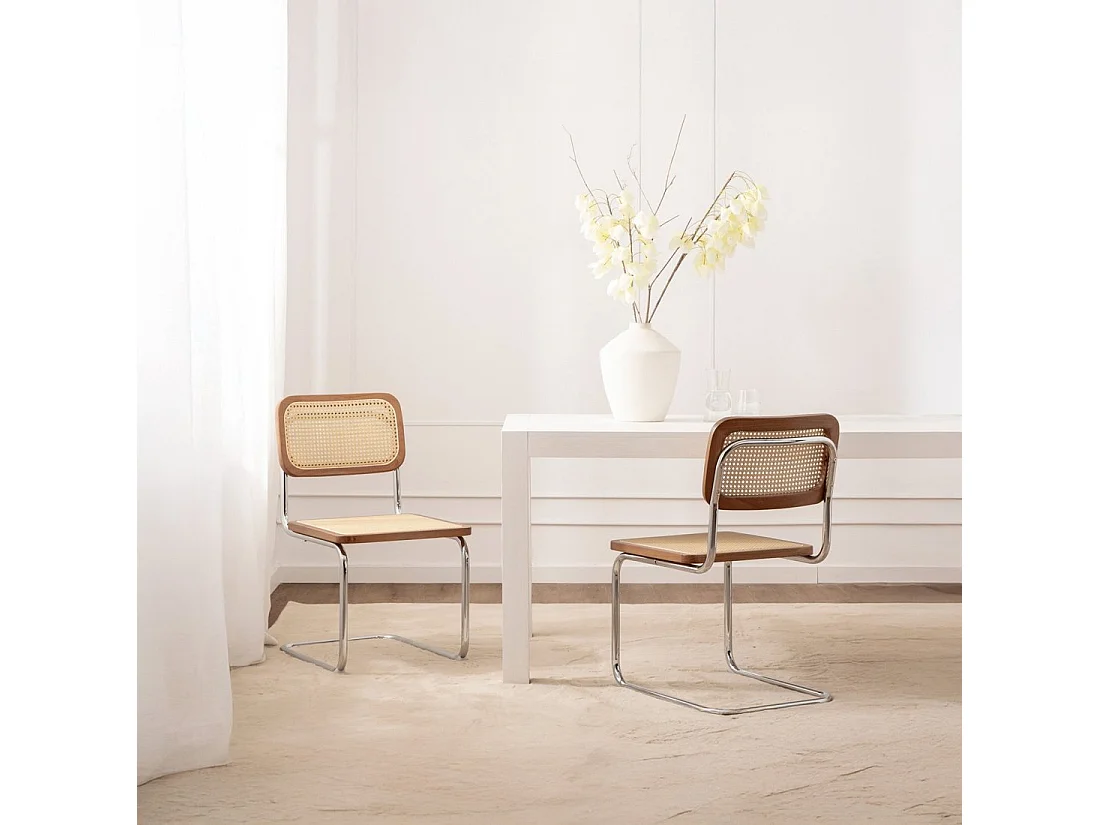 Packs 2 sillas Nogal 45 x 84 cm