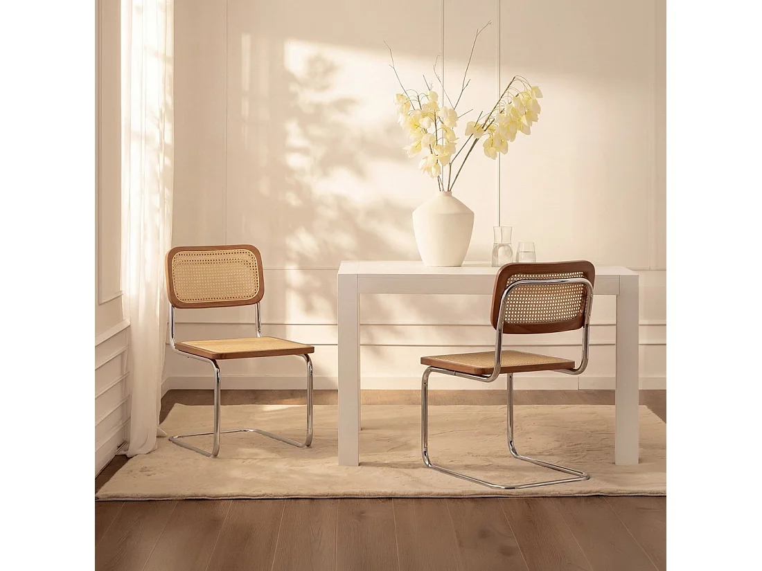 Chaise de salle à manger en bois noyer 45x84 cm-Keila