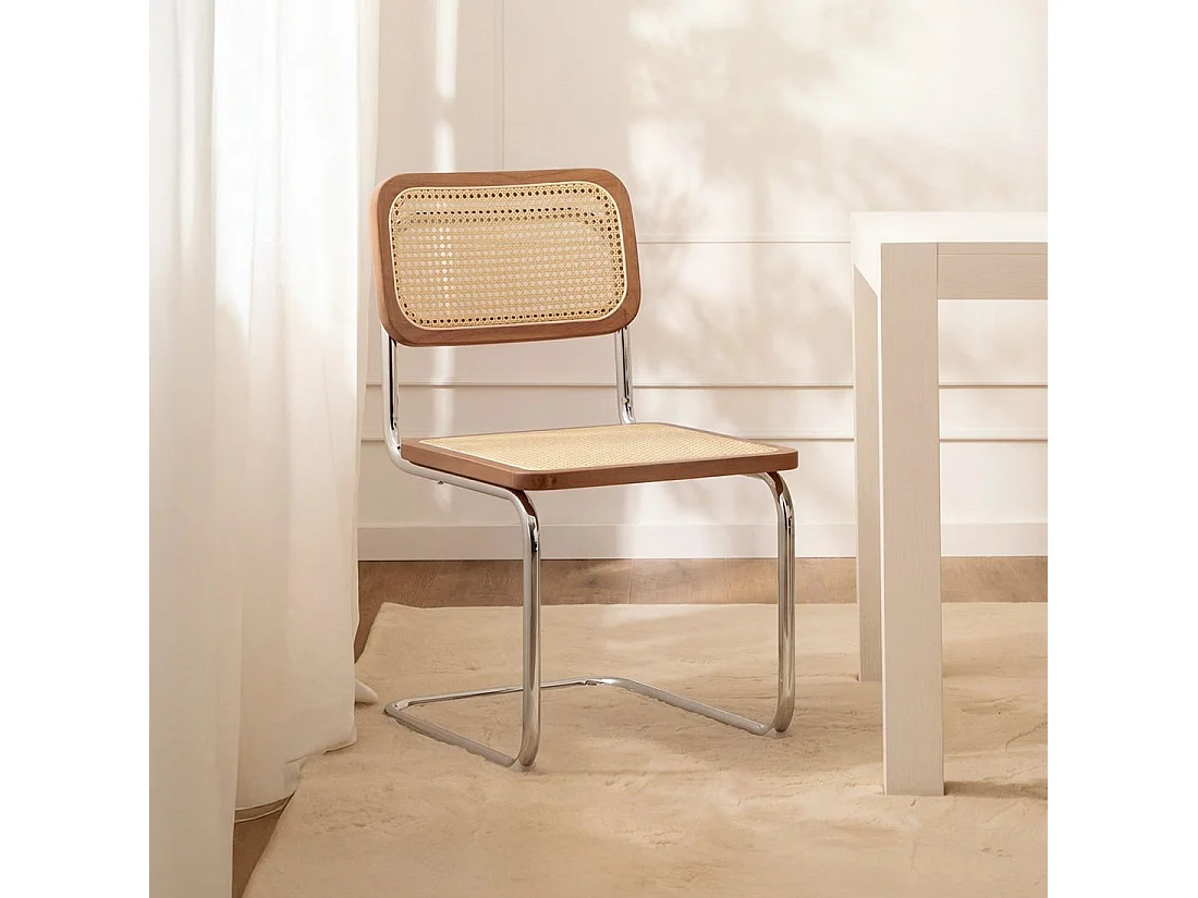 Chaise de salle à manger en bois noyer 45x84 cm-Keila