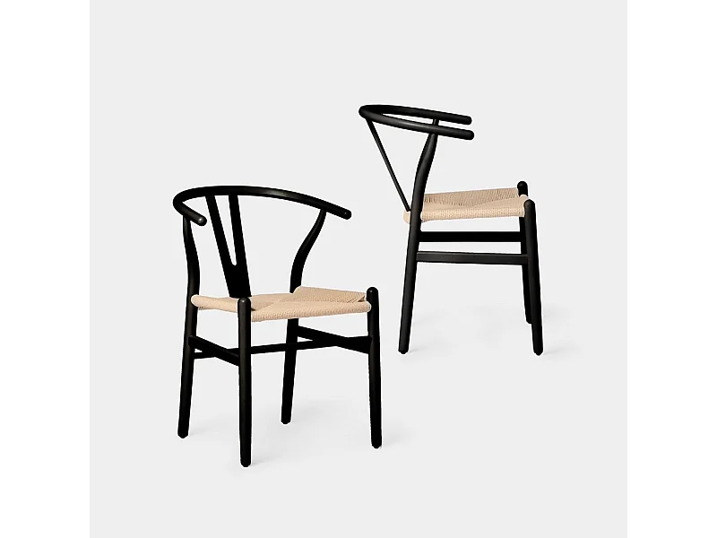 Packs 2 sillas Negro 51 x 74 cm