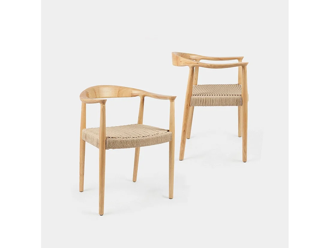 Chaise de salle à manger en bois naturel 65x74 cm-Thesa