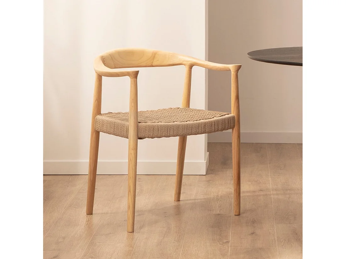 Chaise de salle à manger en bois naturel 65x74 cm-Thesa