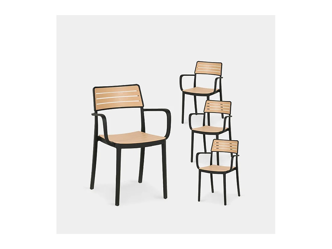 Packs 4 sillas Negro 54 x 80 cm