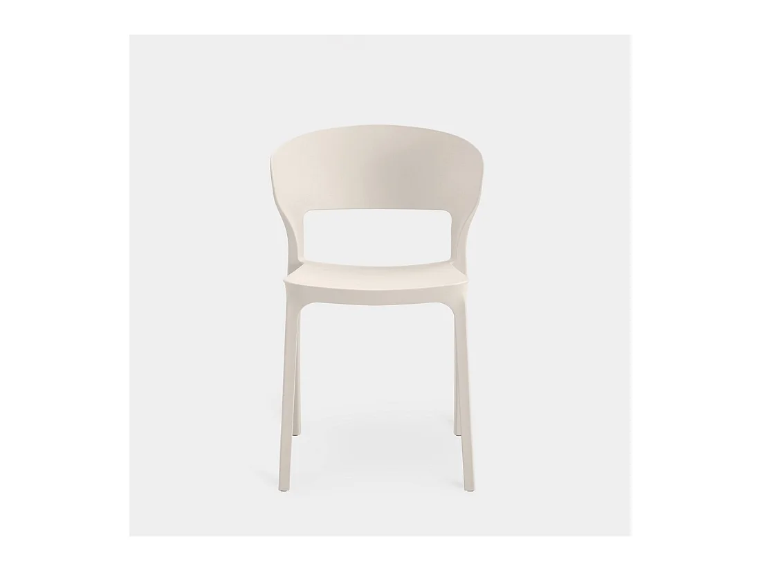 Chaise d'extérieur en plastique beige 48x76 cm-Serin