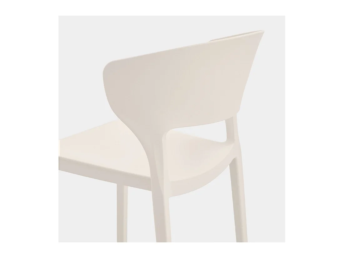 Chaise d'extérieur en plastique beige 48x76 cm-Serin