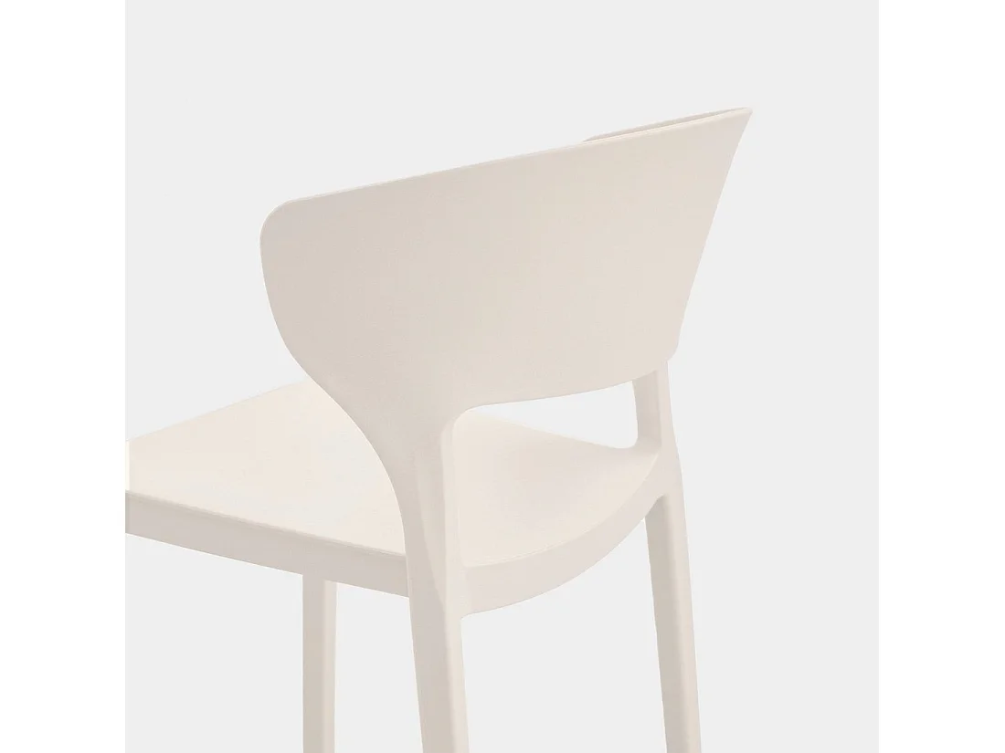 Chaise de jardin en plastique beige 48x76 cm-Serin