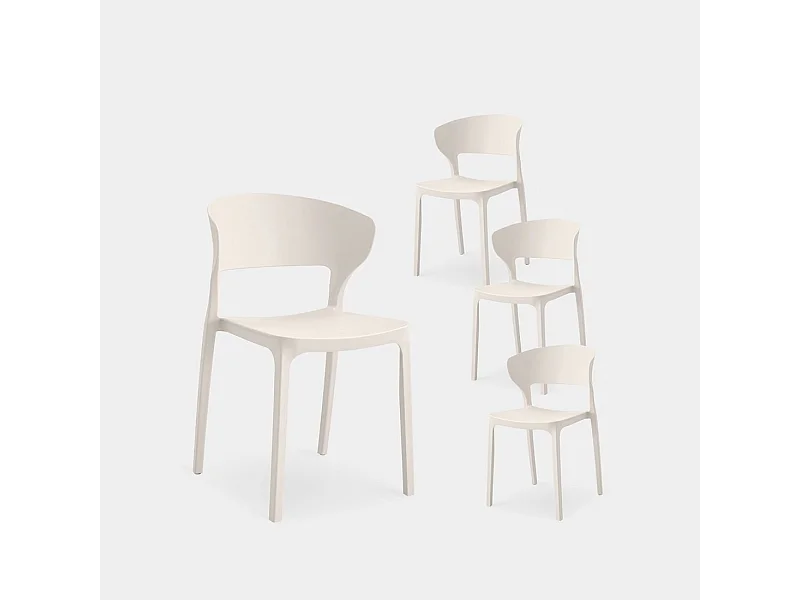 Packs 4 sillas Beige 48 x 76 cm