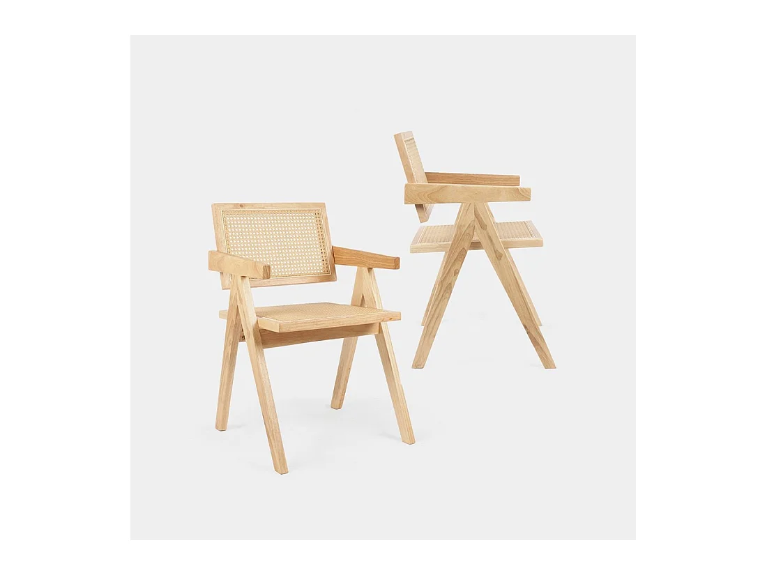 Chaise de salle à manger en bois naturel 51x80 cm-Nelha