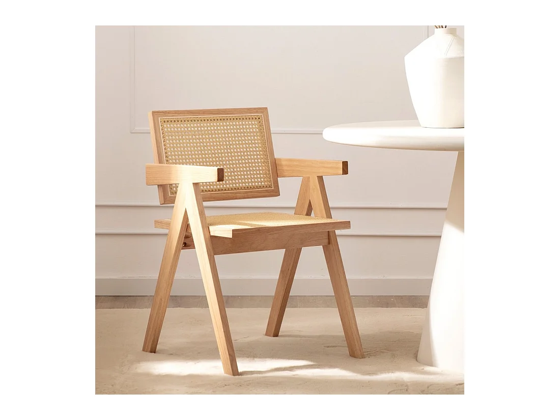 Chaise de salle à manger en bois naturel 51x80 cm-Nelha