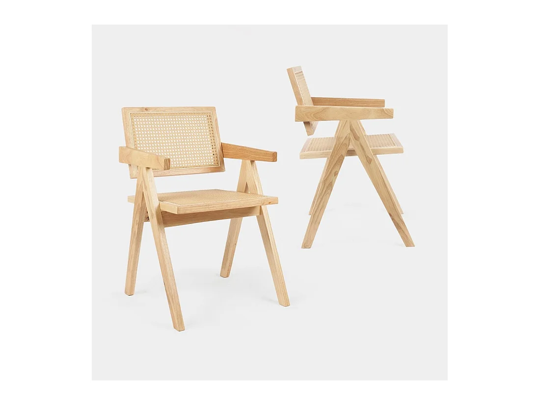 Chaise de salle à manger en bois naturel 51x80 cm-Nelha
