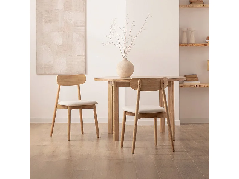 Packs 2 sillas Natural 46 x 83 cm