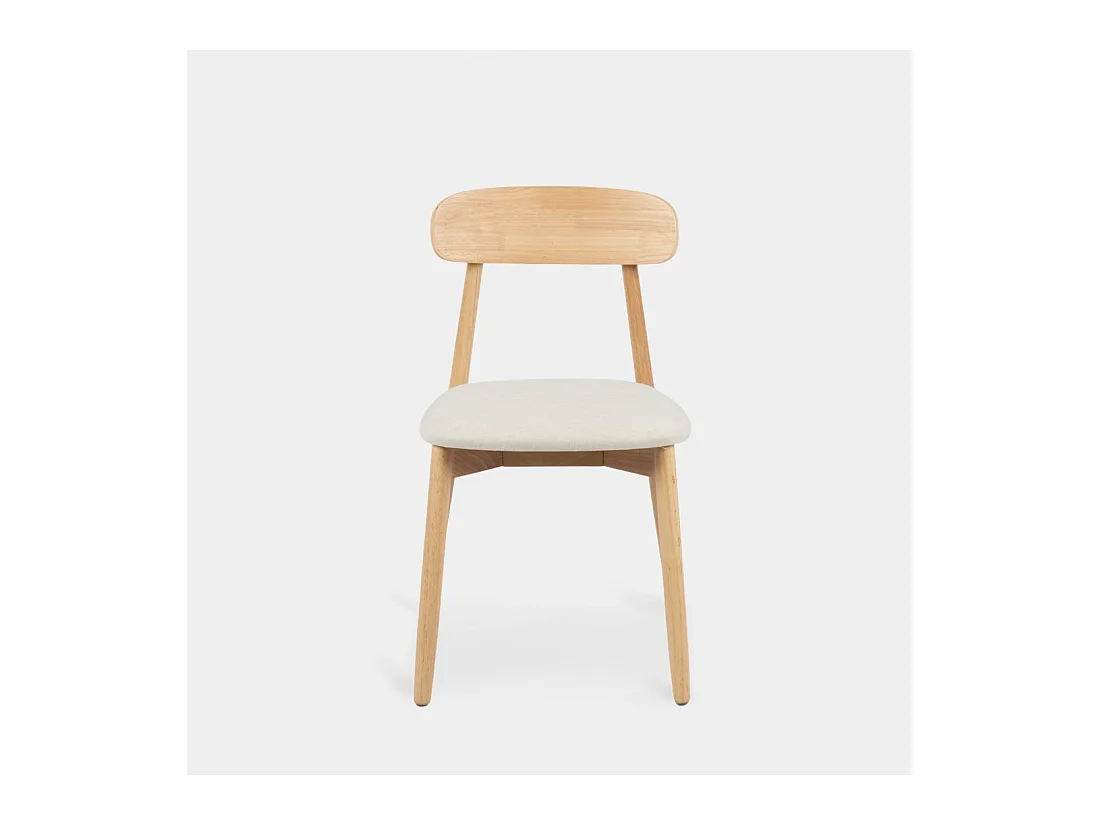 Chaise de salle à manger en bois beige-naturel 46x83 cm-Leyre