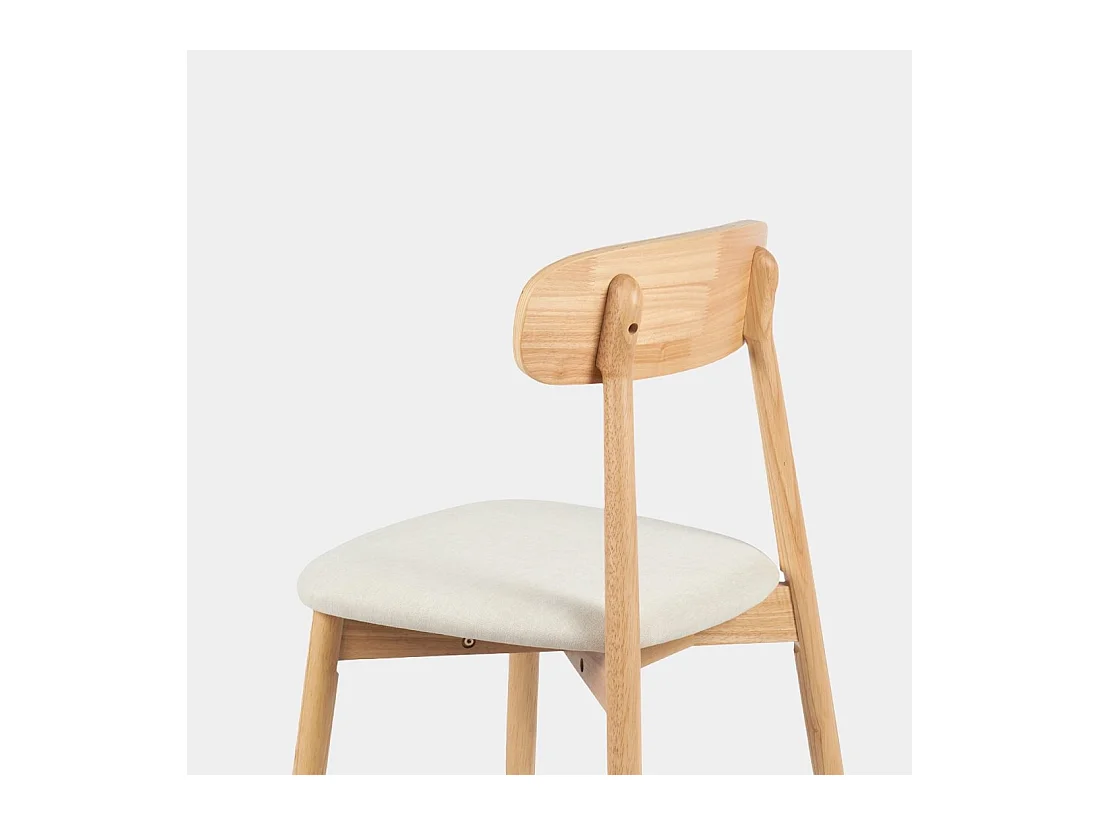 Chaise de salle à manger en bois beige-naturel 46x83 cm-Leyre