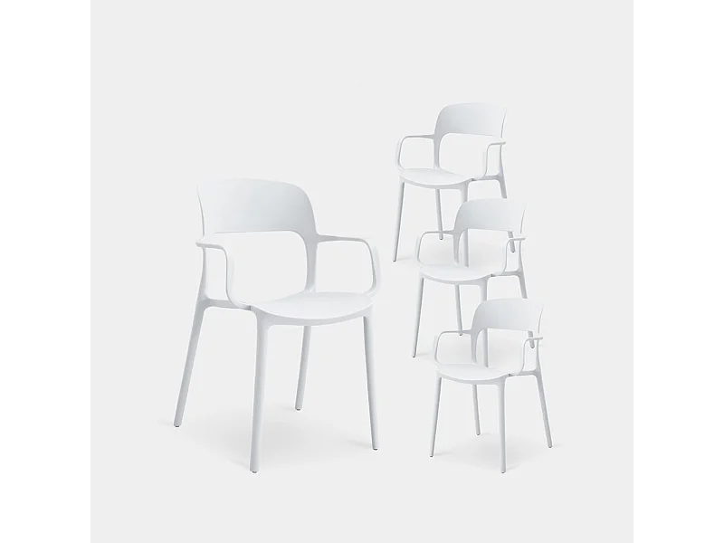 Packs 4 sillas Blanco 53 x 83 cm