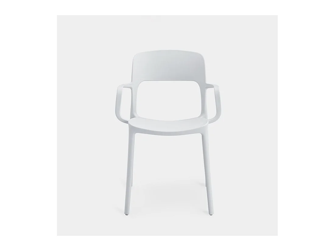 Chaise d'extérieur en plastique blanc 53x83 cm-Klint