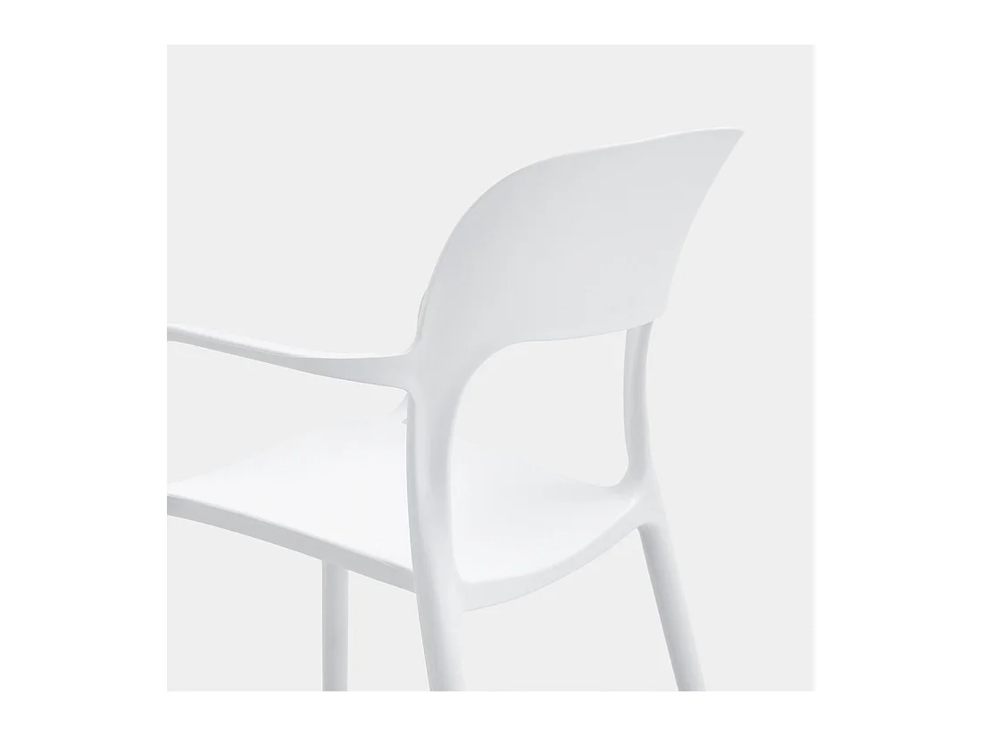 Chaise d'extérieur en plastique blanc 53x83 cm-Klint