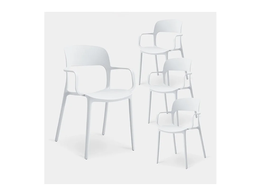 Chaise d'extérieur en plastique blanc 53x83 cm-Klint