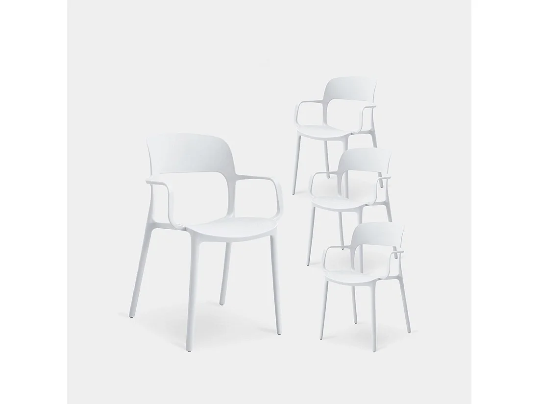 Packs 4 sillas Blanco 53 x 83 cm