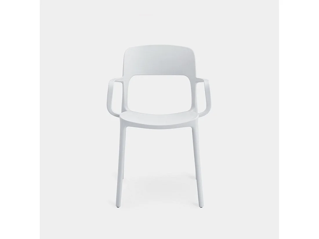 Chaise d'extérieur en plastique blanc 53x83 cm-Klint