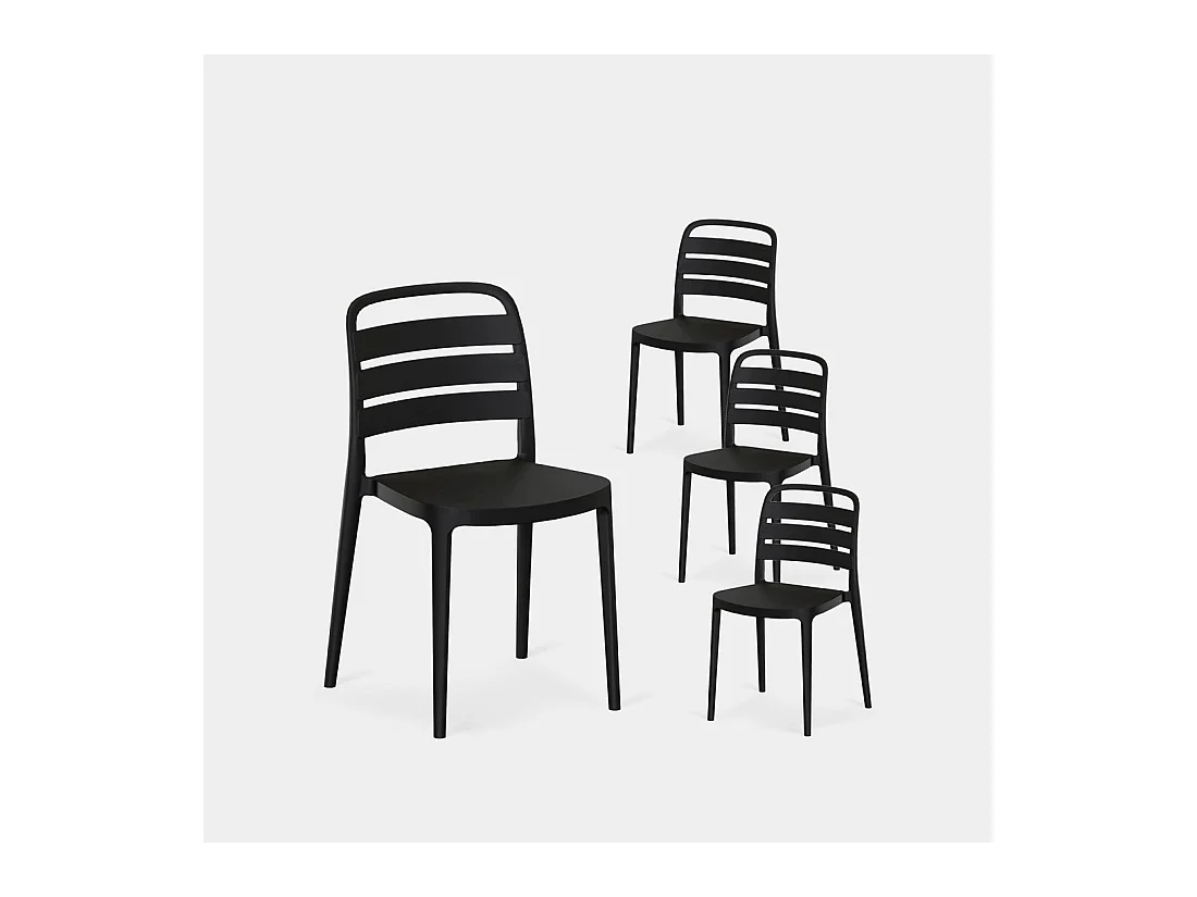 Chaise d'extérieur en plastique gris anthracite 42x80 cm-Zira